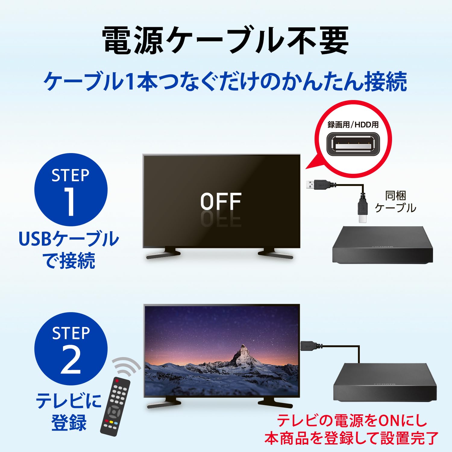 Amazon | IODATA 電源不要 外付けHDD 1TB トロッカ テレビ録画 静音